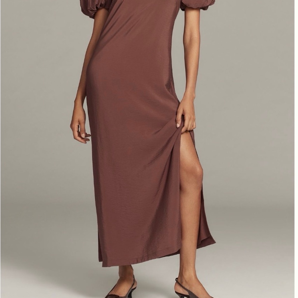Anthropologie @loverlygrey X Anthropologie Puff-Sleeve V-Neck Dress